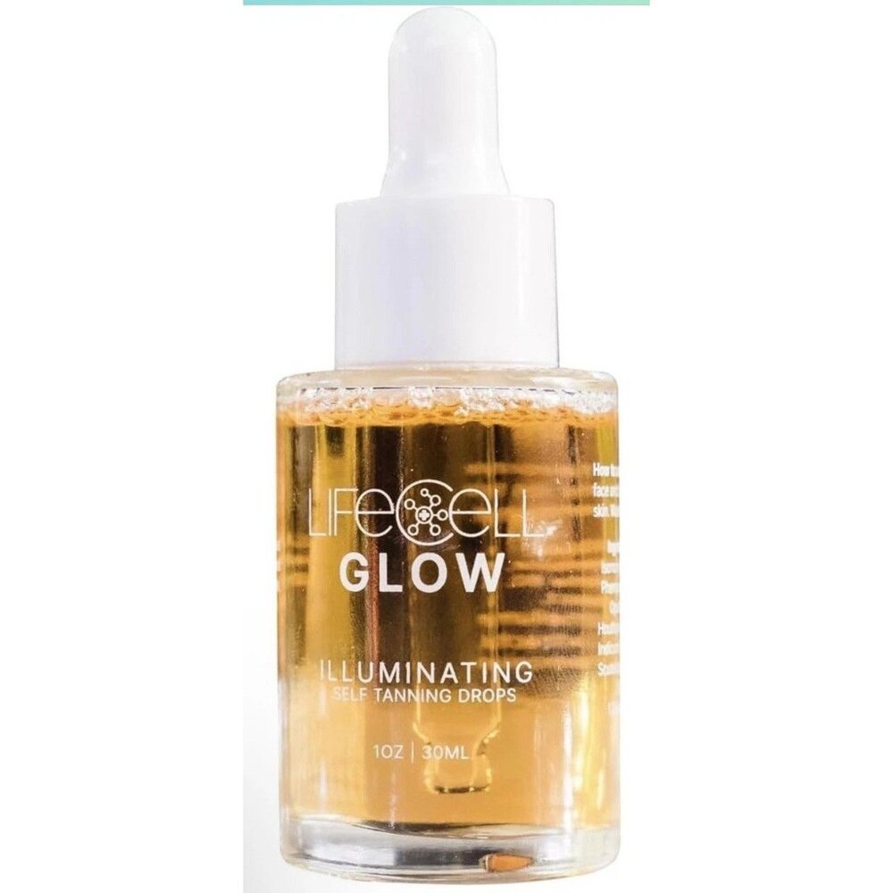 Life Cell GLOW Illuminating Self Tanning Drops 1oz New